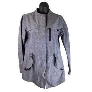 Nike Womens NSW Chambray 3L Jacket Gray Full Zip Front Pockets Windbreaker S
